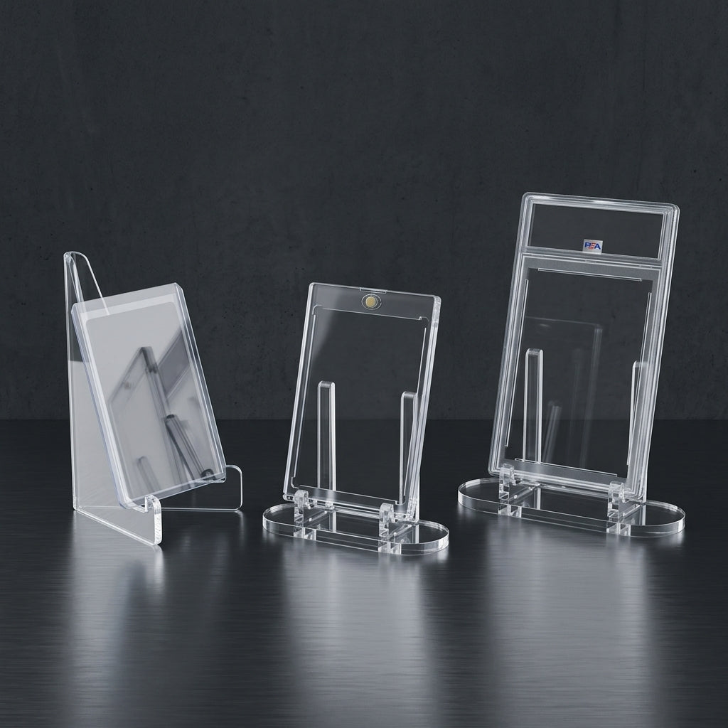 VaultifyUK Showcase | Premium Acrylic Trading Card Display Stands | Collector Display