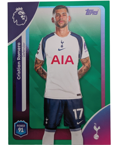 Topps Premier League 2025/26 Cristian Romero #257 Green Parallel — front