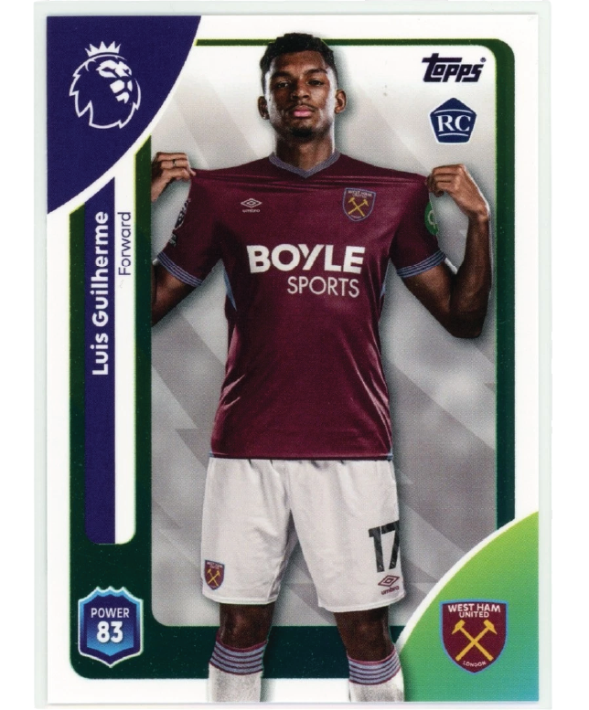 Topps Premier League 2025/26 Luis Guilherme #285 rookie card — front