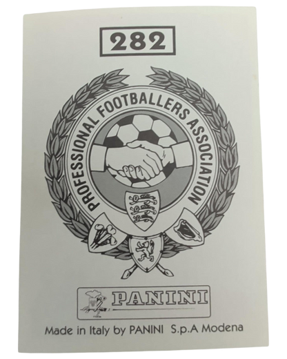 VaultifyUK 1996 Panini PFA Collection sticker back featuring the Professional Footballers' Association logo