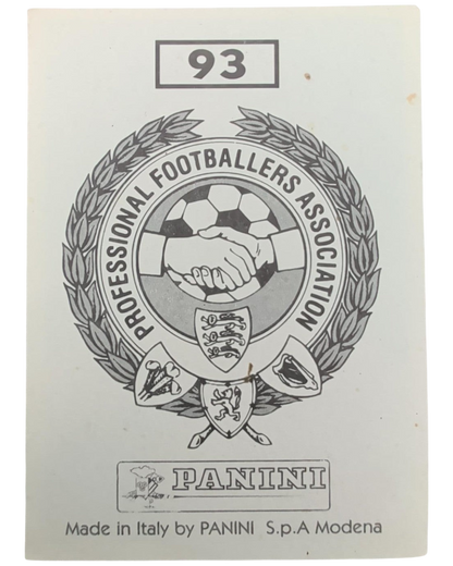 VaultifyUK 1996 Panini PFA Collection sticker reverse side showing the Professional Footballers Association logo