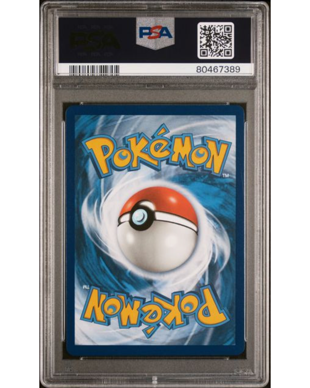 VaultifyUK PSA 10 graded Adaman Pokémon card back view featuring the classic blue and white Poké Ball design