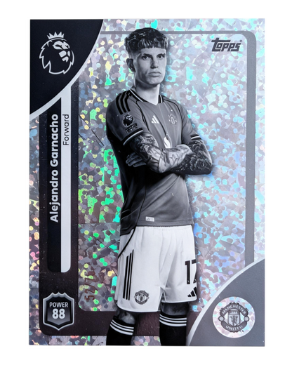 VaultifyUK Alejandro Garnacho Topps Premier League 2025/26 parallel trading card numbered 52/75 with foil finish