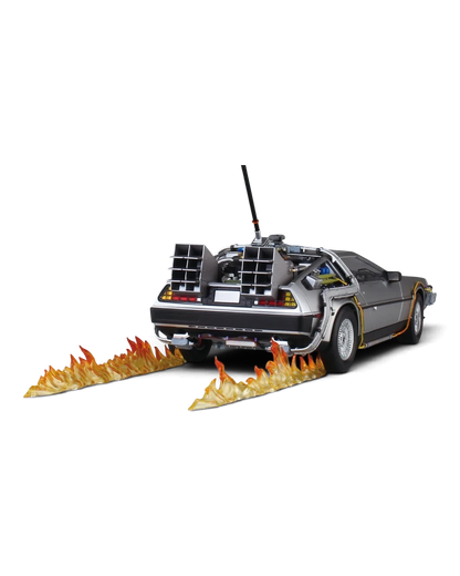 VaultifyUK Aoshima 1:24 Back to the Future DeLorean model kit with rear flame effect parts and detailed time machine gear