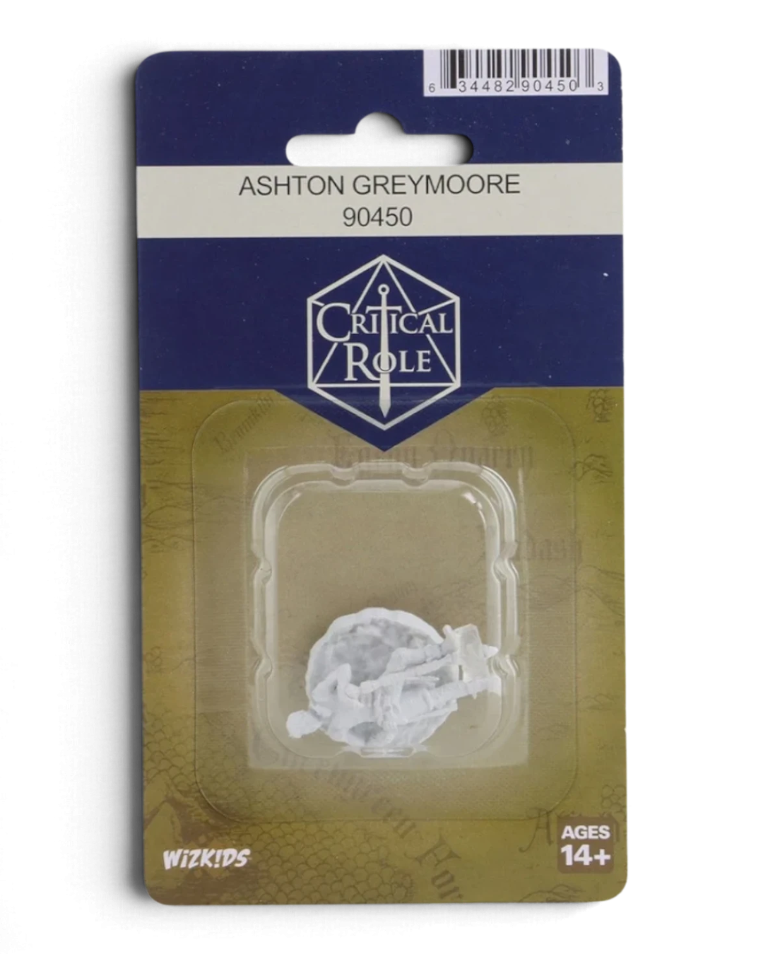 VaultifyUK Critical Role Ashton Greymoore unpainted primed miniature in collector blister packaging