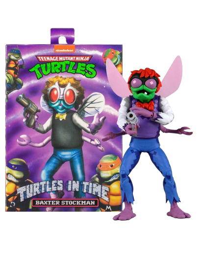 VaultifyUK NECA TMNT Turtles in Time Baxter Stockman 7-inch action figure with arcade-accurate pixelated paint deco