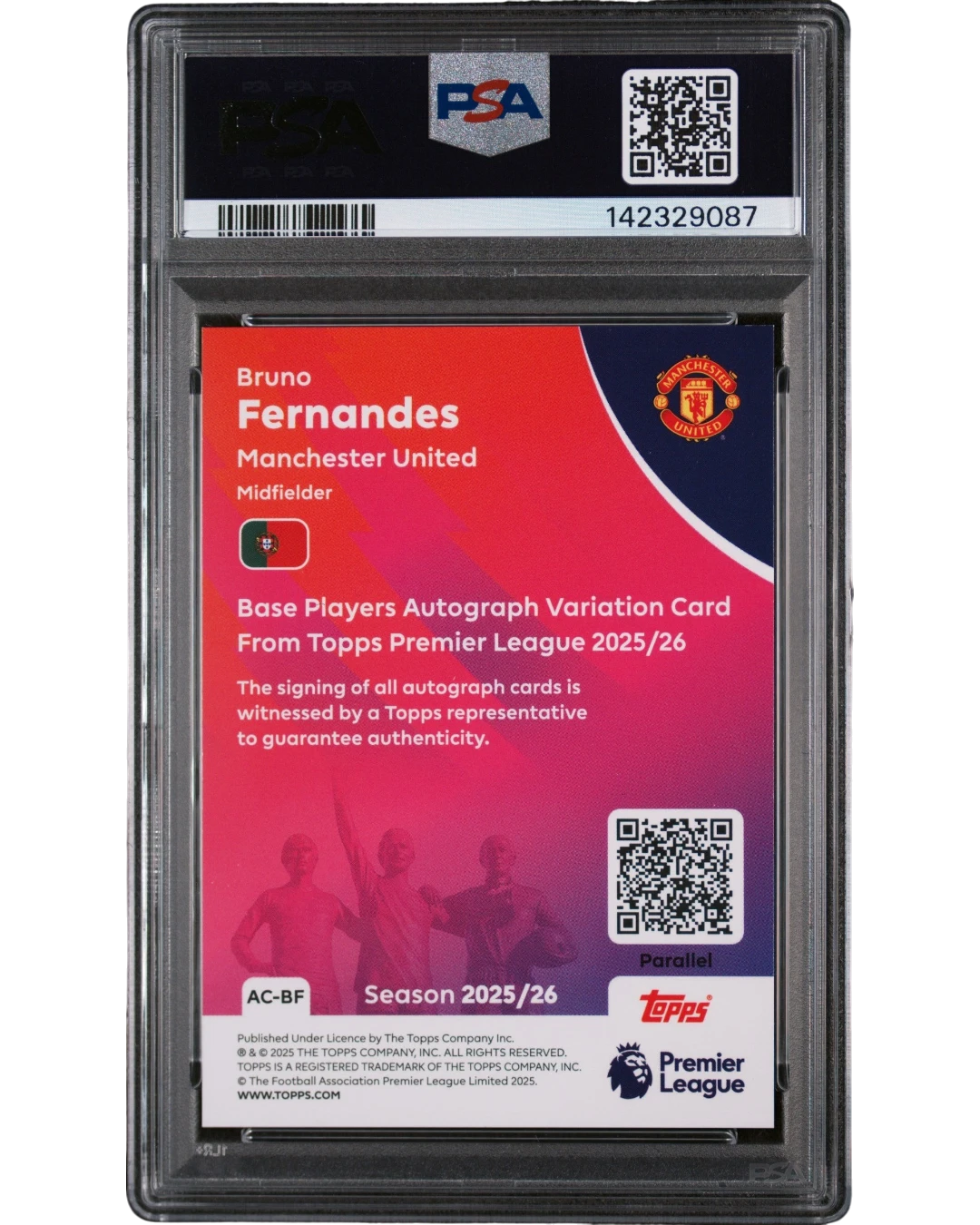 VaultifyUK Bruno Fernandes Topps Gold Mini Diamond autograph card, PSA 9 graded Manchester United football collectible