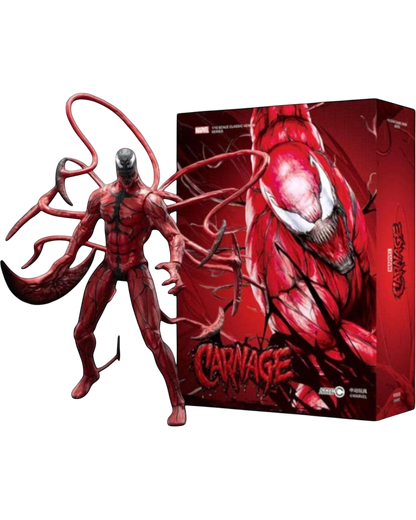 VaultifyUK ZD Toys Marvel Carnage 1/10 scale figure with blade-style tendrils and premium collector display box