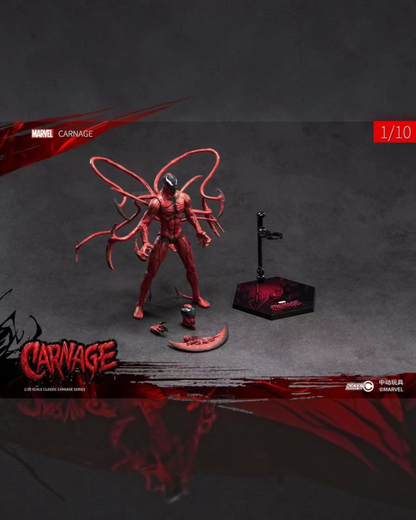 VaultifyUK ZD Toys Marvel Carnage 1/10 scale figure with blade-style symbiote extensions and display stand