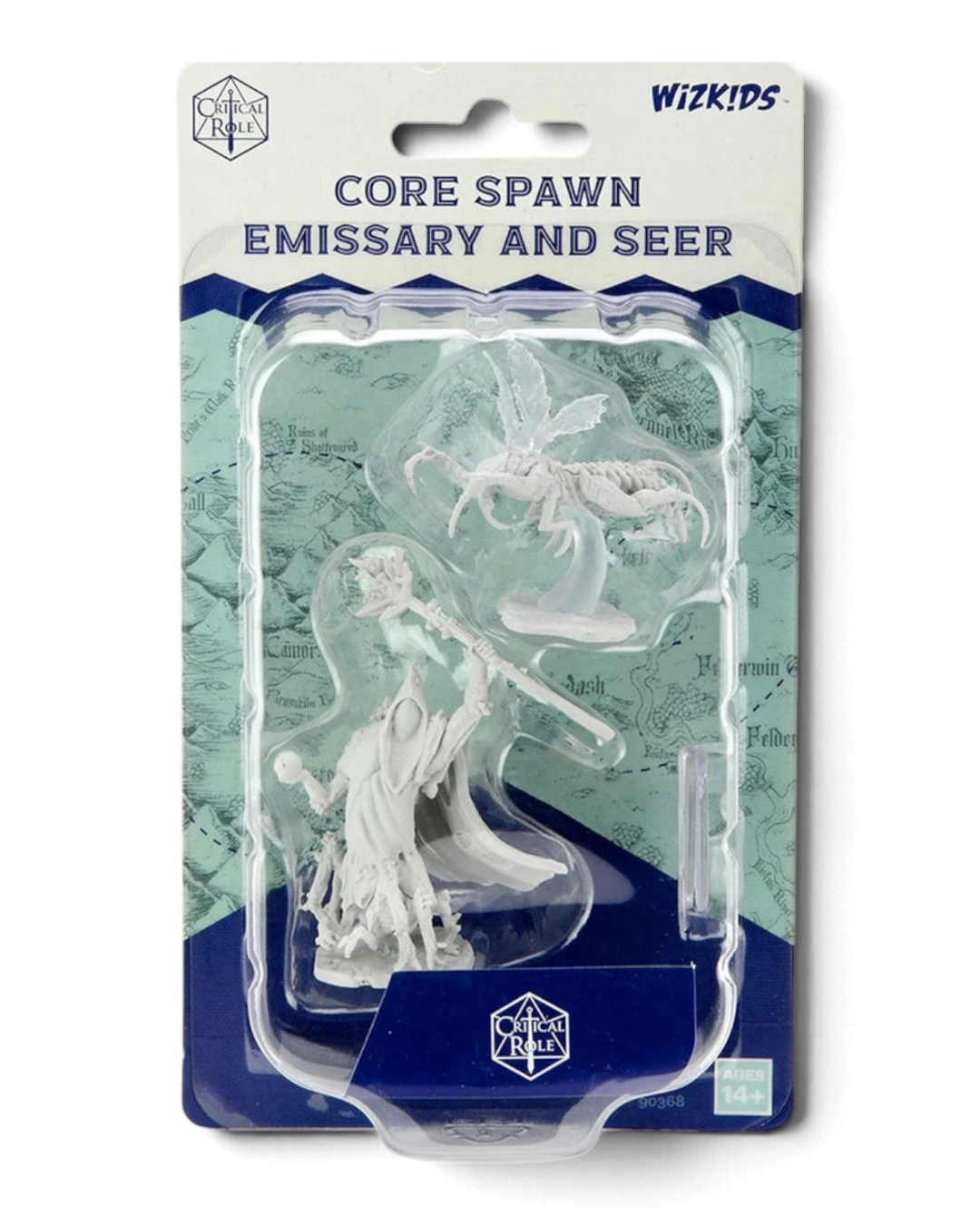 VaultifyUK Critical Role unpainted Core Spawn Emissary and Seer miniatures in blister packaging