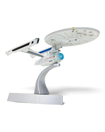 VaultifyUK Corgi die-cast U.S.S. Enterprise NCC-1701-A model ship from Star Trek VI on a silver display stand.