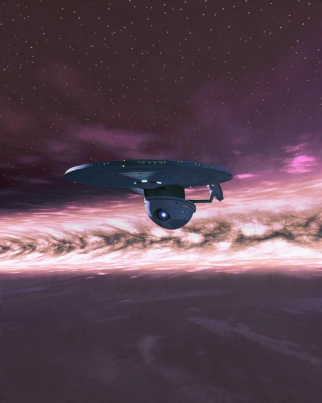 VaultifyUK Corgi die-cast U.S.S. Enterprise NCC-1701-A model ship in a cinematic space nebula background