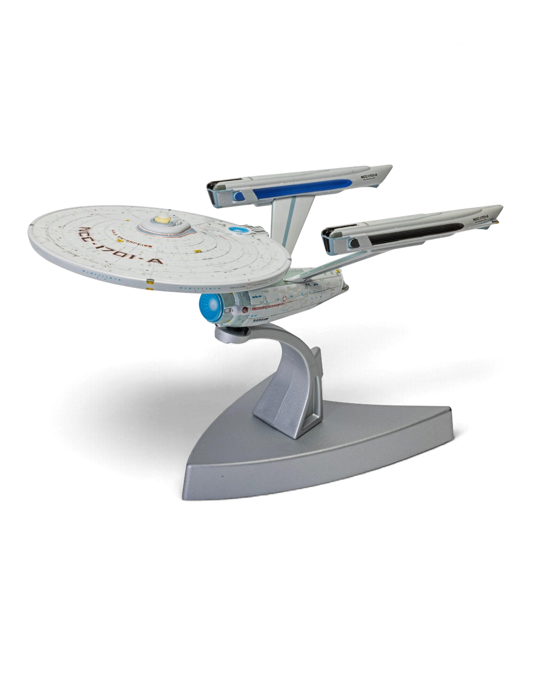 VaultifyUK Corgi die-cast U.S.S. Enterprise NCC-1701-A model from Star Trek VI on a silver display stand
