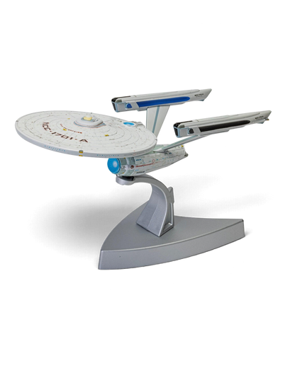VaultifyUK Corgi die-cast U.S.S. Enterprise NCC-1701-A model from Star Trek VI on a silver display stand