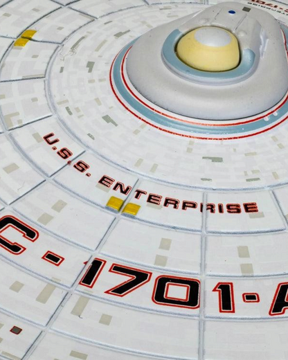 VaultifyUK Corgi die-cast U.S.S. Enterprise NCC-1701-A model saucer section with Star Trek VI livery details.