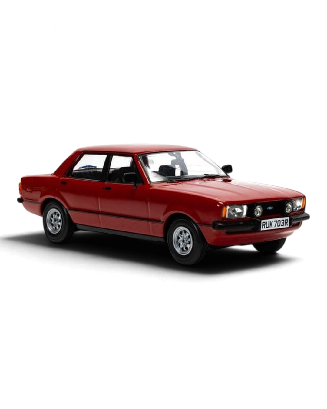 Corgi Vanguards 1:43 Ford Cortina Mk4 2.0S die-cast model in Venetian Red, front three-quarter view