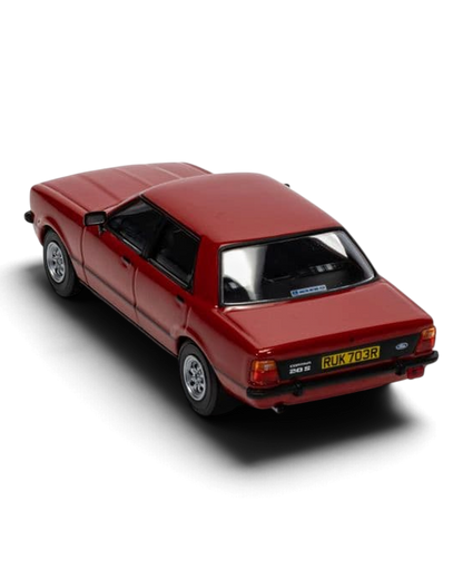 Corgi Vanguards 1:43 Ford Cortina Mk4 2.0S die-cast model in Venetian Red, high rear view