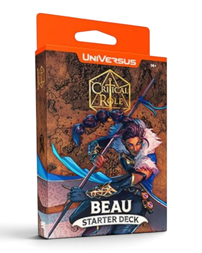 VaultifyUK UniVersus CCG Critical Role Beau starter deck box featuring artwork of the monk character Beau