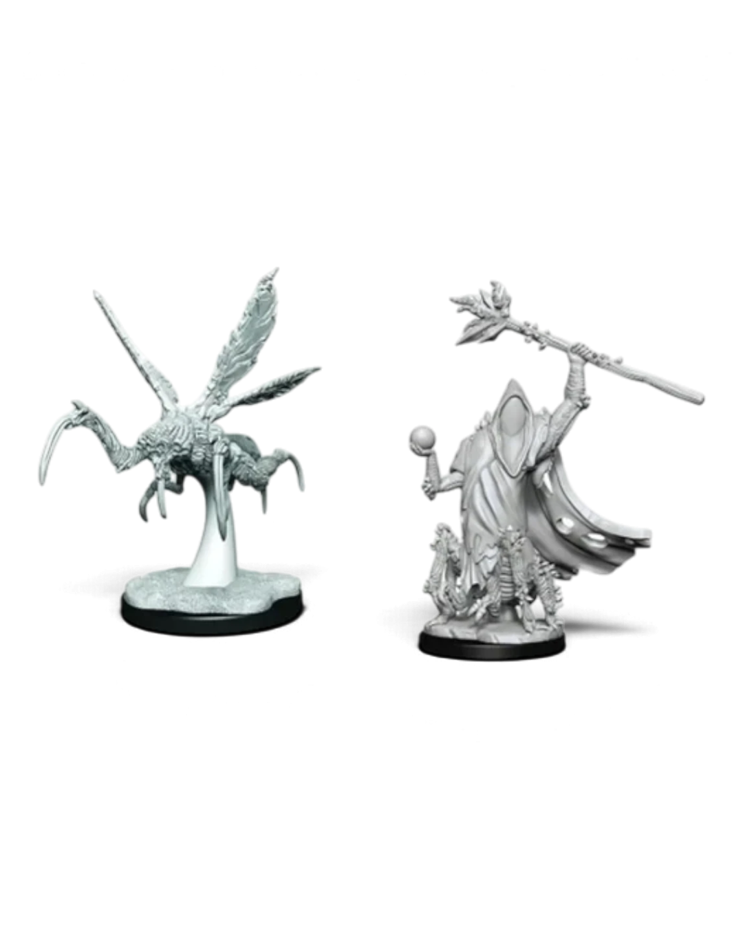 VaultifyUK Critical Role unpainted Core Spawn Emissary and Seer miniatures with detailed sculpting on round bases.