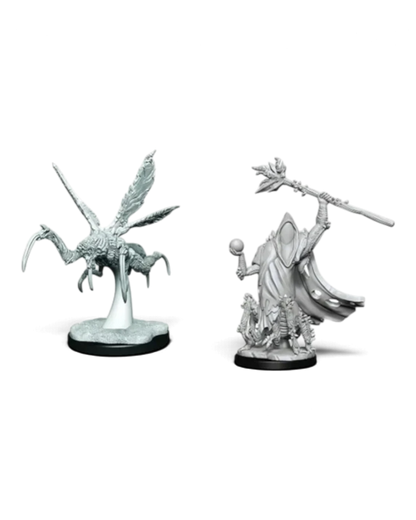 VaultifyUK Critical Role unpainted Core Spawn Emissary and Seer miniatures with detailed sculpting on round bases.