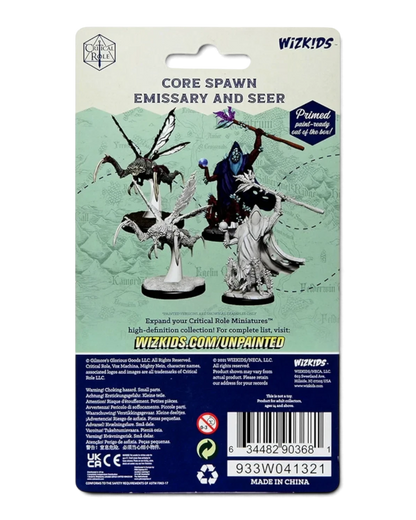VaultifyUK Critical Role Core Spawn Emissary and Seer unpainted miniature set in blister packaging