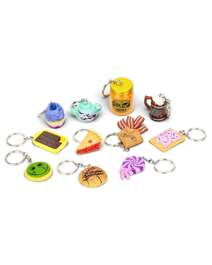 VaultifyUK Critical Role Taste of Exandria food-themed collectible charms on metal keyrings in a blind pack collection