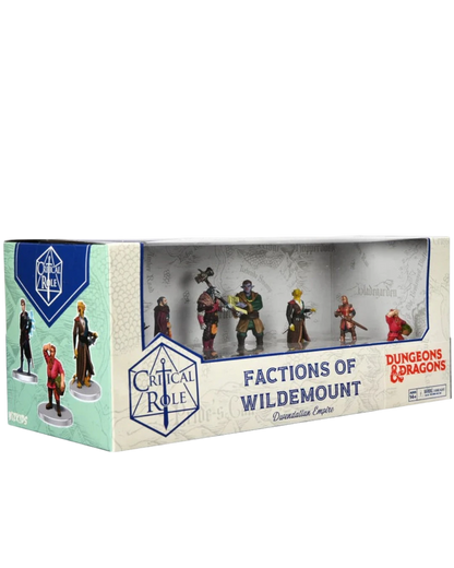 VaultifyUK Critical Role Dwendalian Empire boxed set featuring nine pre-painted tabletop miniatures in window display