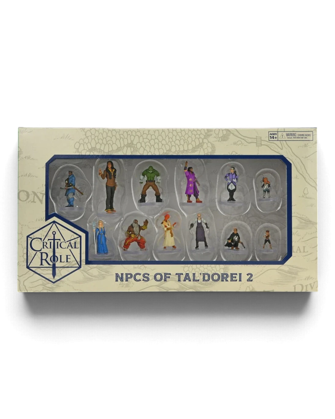 VaultifyUK Critical Role NPCs of Tal'Dorei Set 2 featuring twelve pre-painted tabletop gaming miniatures in a box.