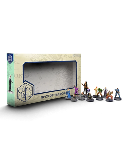 VaultifyUK Critical Role NPCs of Tal'Dorei set 2 featuring twelve pre-painted tabletop miniatures in a display box