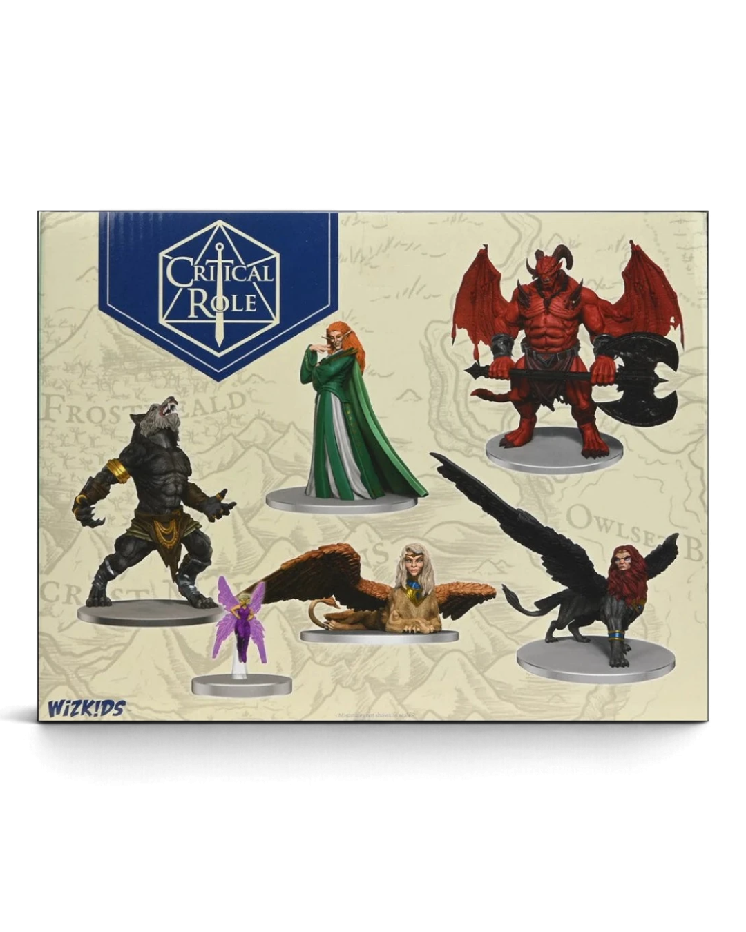 VaultifyUK Critical Role Monsters of Exandria set featuring six pre-painted fantasy tabletop miniatures in a box