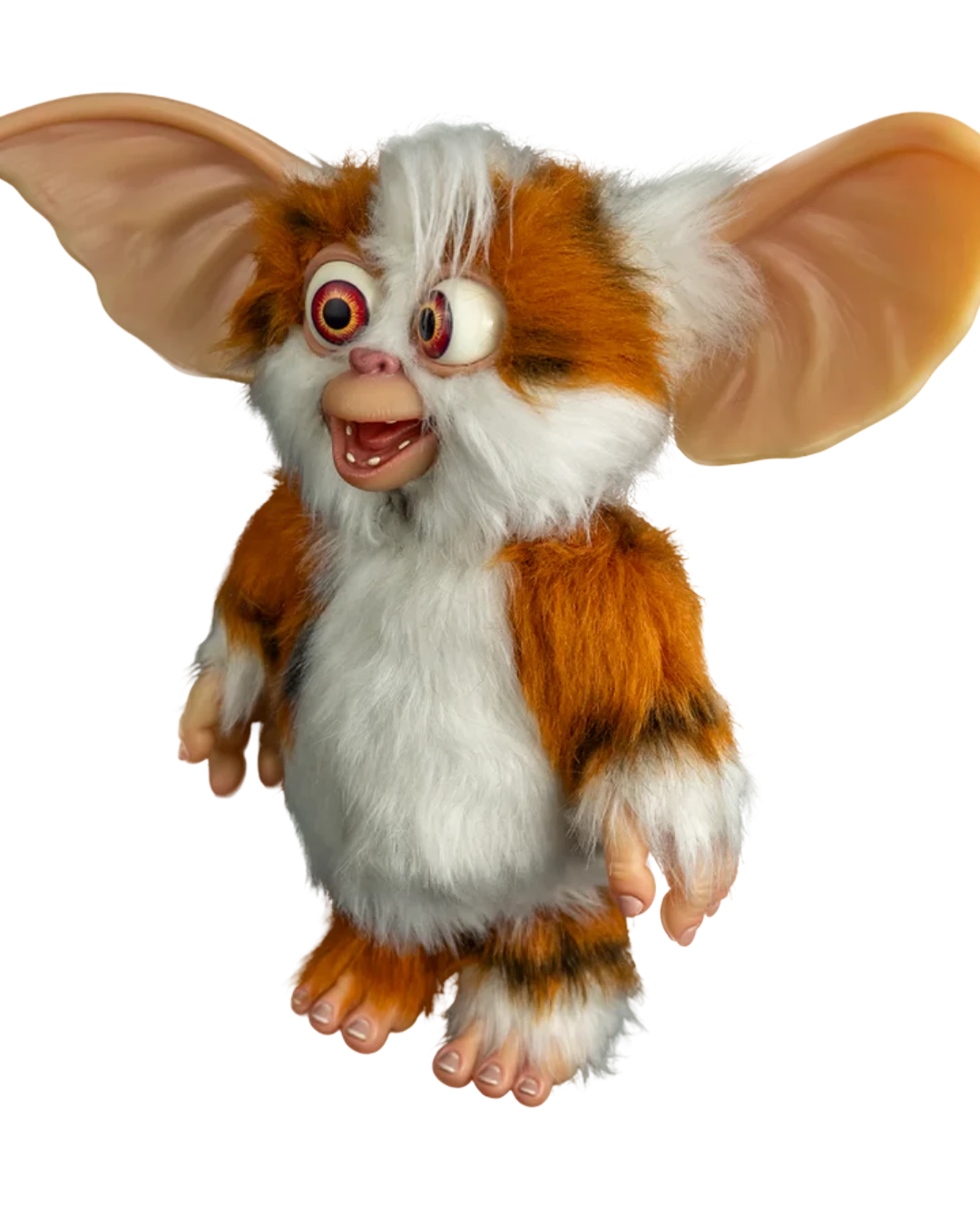 VaultifyUK 1:1 scale Daffy Mogwai prop from Gremlins 2 with orange and white faux fur and posable ears.