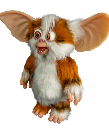 VaultifyUK 1:1 scale Daffy Mogwai prop from Gremlins 2 with orange and white faux fur and posable ears.