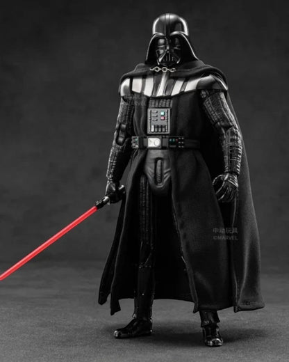 VaultifyUK ZD Toys 1/10 scale Darth Vader action figure with fabric cape, black armour, and red lightsaber