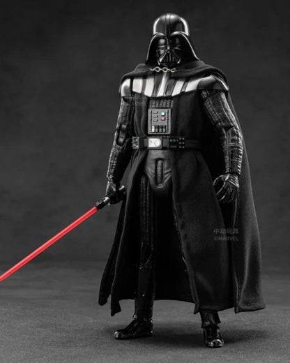 VaultifyUK ZD Toys 1/10 scale Darth Vader action figure with fabric cape, black armour, and red lightsaber