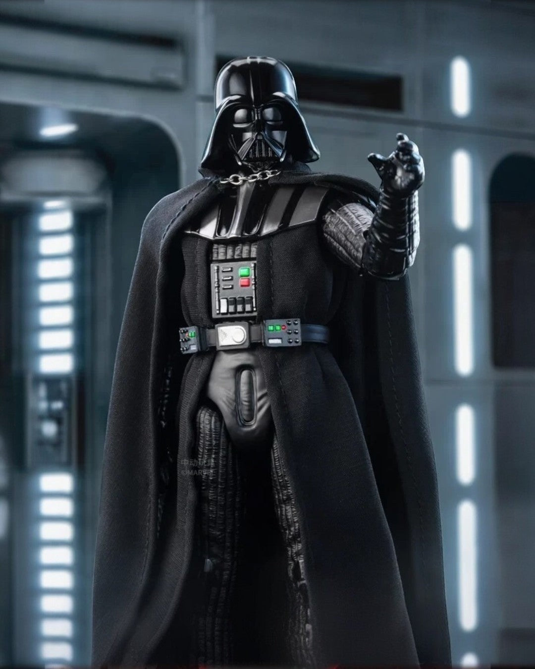 VaultifyUK ZD Toys 1/10 scale Darth Vader action figure with black fabric cape and detailed armour on display stand