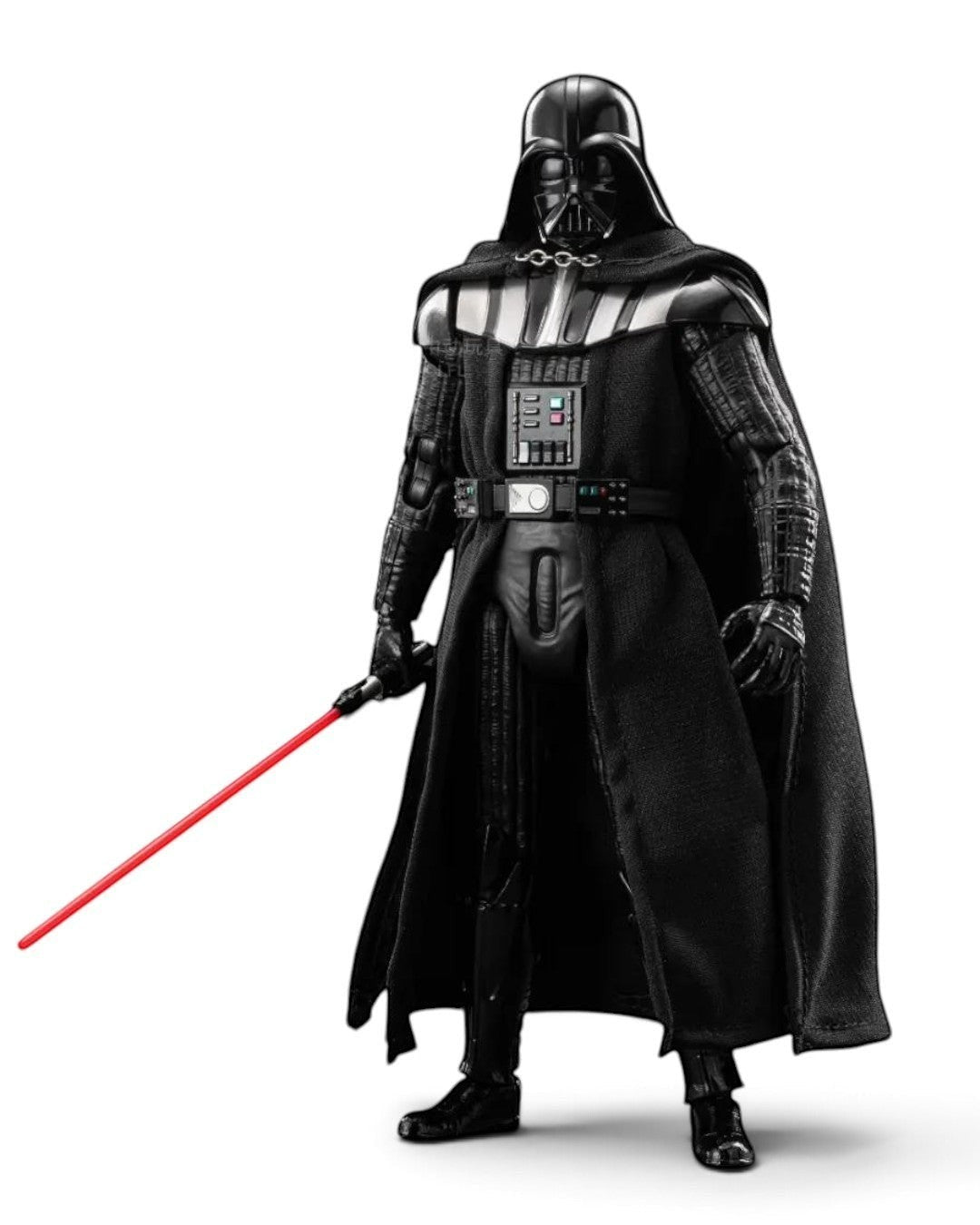 VaultifyUK ZD Toys Darth Vader 1/10 scale action figure with fabric cape and red lightsaber on a display stand