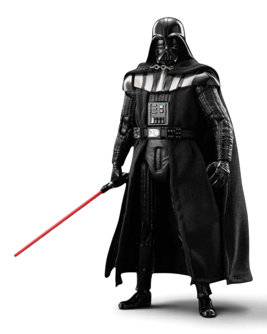 VaultifyUK ZD Toys Darth Vader 1/10 scale action figure with fabric cape and red lightsaber on a display stand