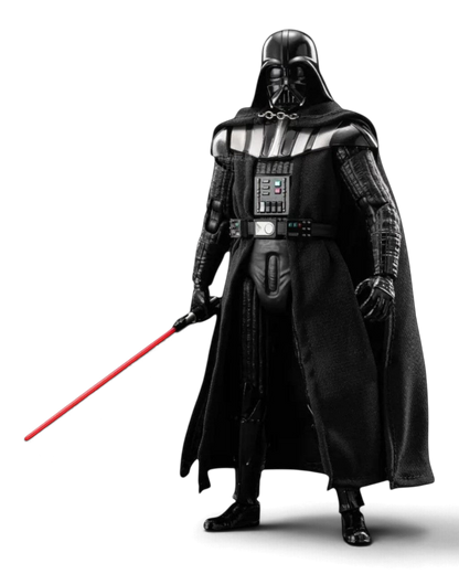 VaultifyUK ZD Toys Darth Vader 1/10 scale action figure with fabric cape and red lightsaber on a display stand