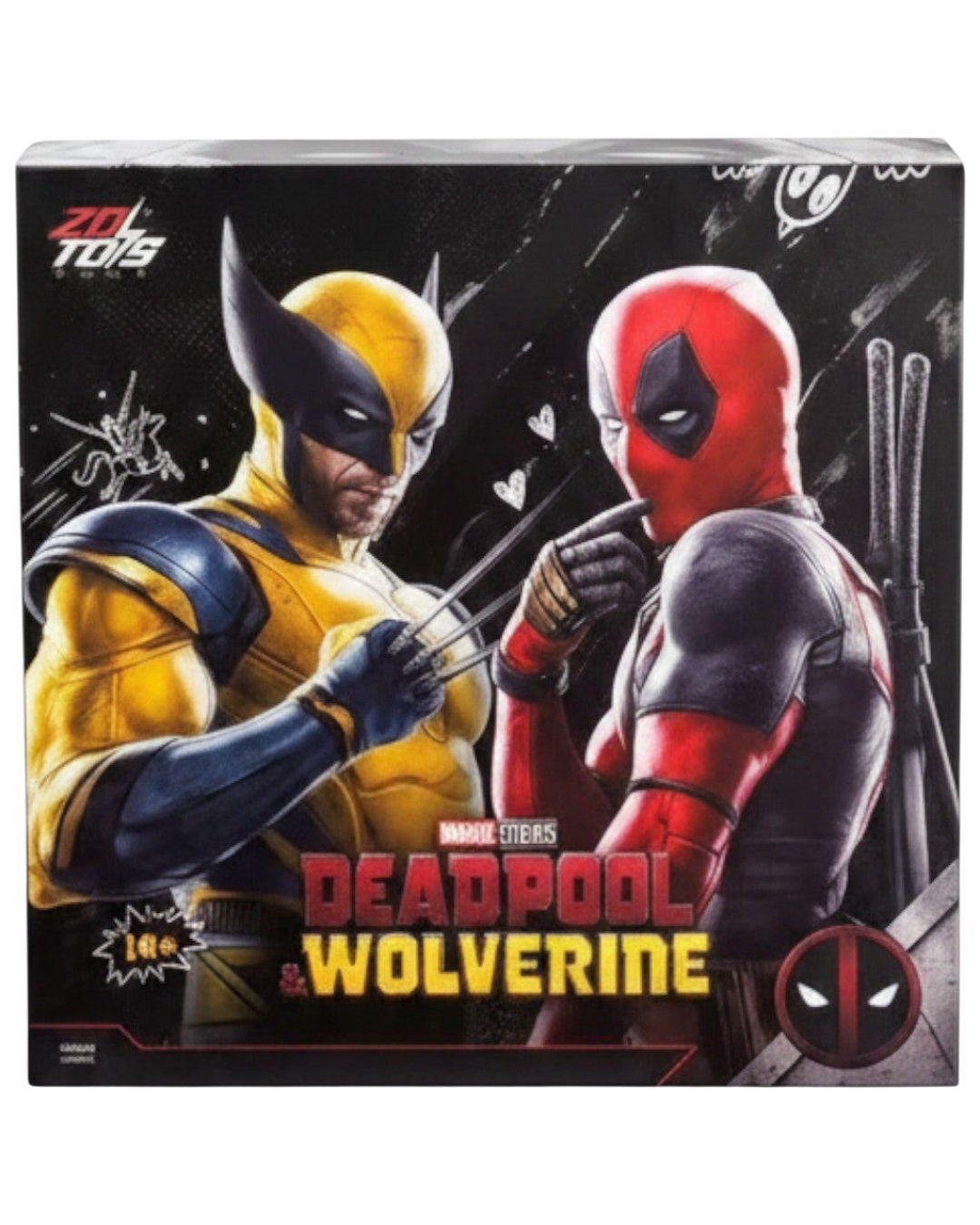 VaultifyUK ZD Toys Deadpool and Wolverine 1/10 scale action figure set in branded retail packaging
