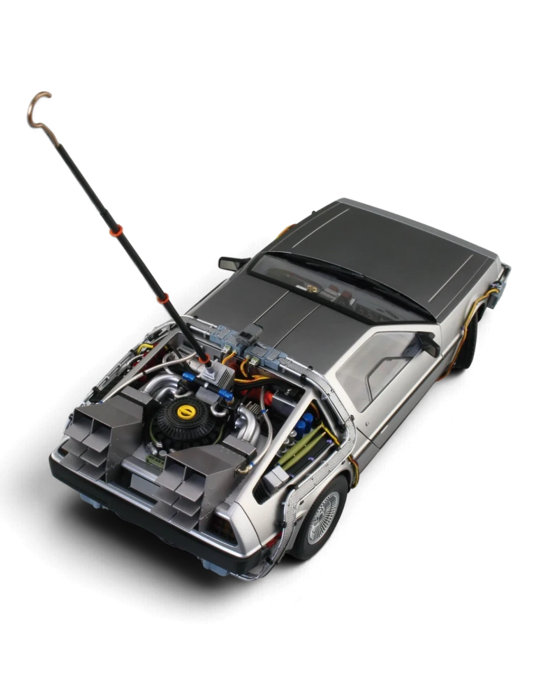 VaultifyUK Aoshima 1:24 scale Back to the Future DeLorean model kit with detailed engine and time travel hook
