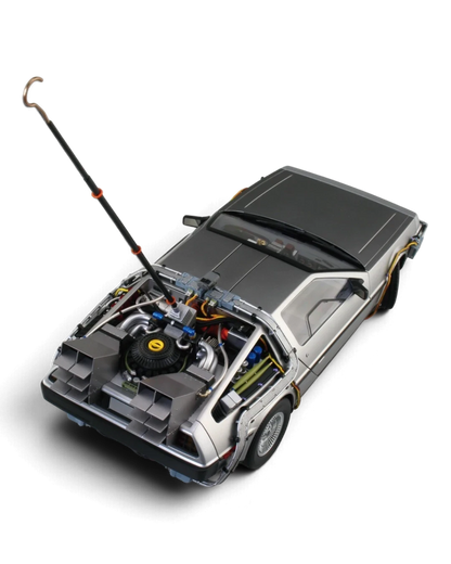 VaultifyUK Aoshima 1:24 scale Back to the Future DeLorean model kit with detailed engine and time travel hook