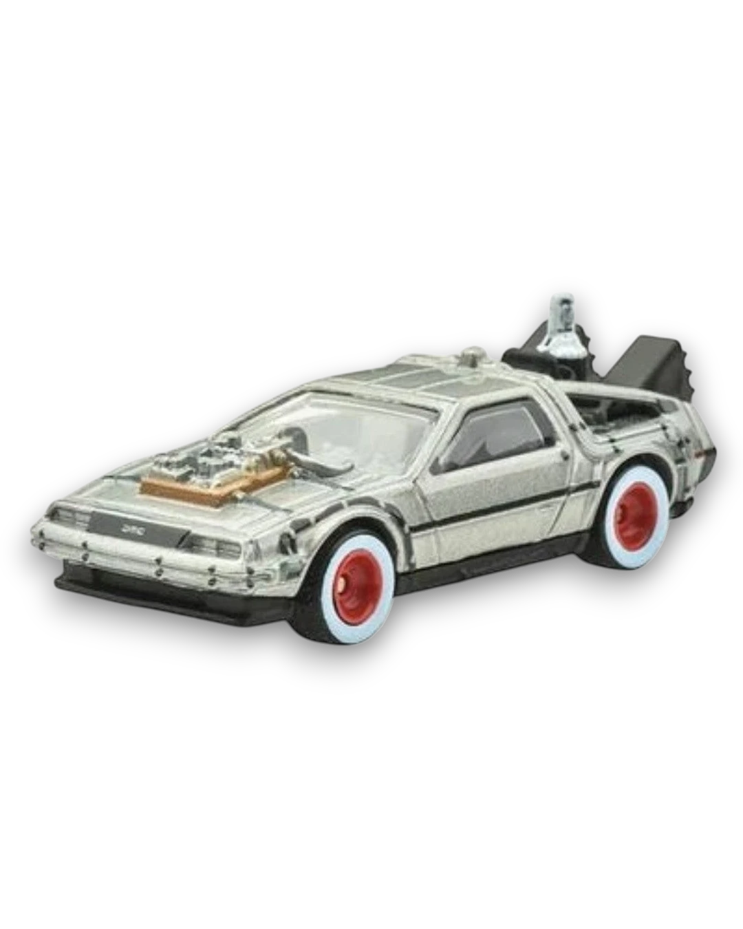 VaultifyUK Hot Wheels Premium DeLorean Time Machine from Back to the Future Part III with white wall tyres