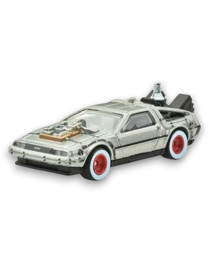 VaultifyUK Hot Wheels Premium DeLorean Time Machine from Back to the Future Part III with white wall tyres