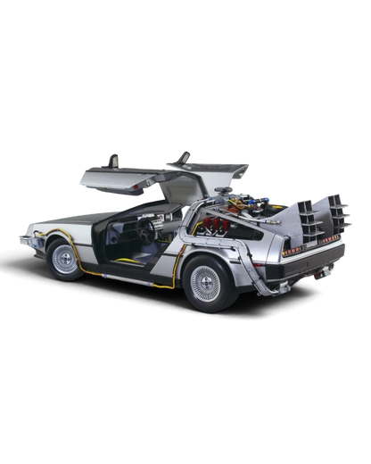 VaultifyUK 1:24 scale Aoshima Back to the Future DeLorean model kit with gull-wing doors and detailed time machine parts