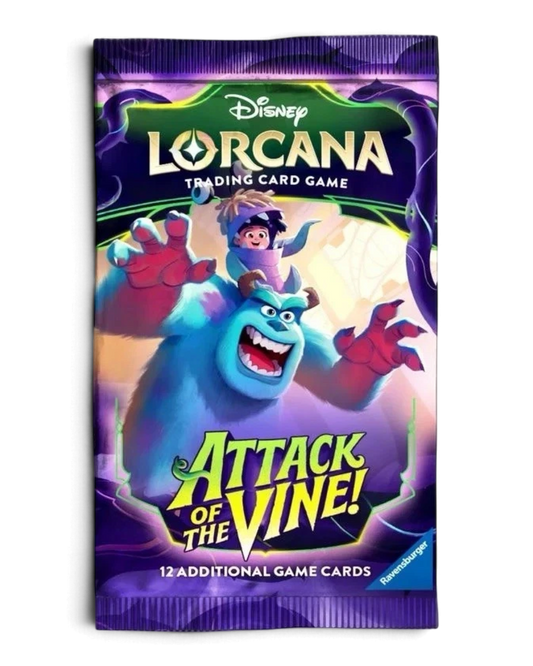 VaultifyUK Disney Lorcana Attack of the Vine Japanese booster pack featuring Sulley and Boo from Monsters Inc.