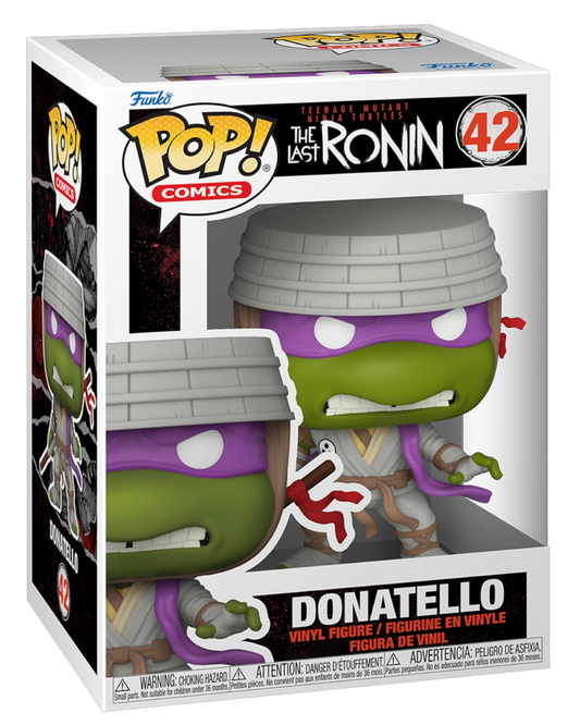 VaultifyUK Funko Pop! Donatello #42 vinyl figure from Teenage Mutant Ninja Turtles: The Last Ronin in display box.