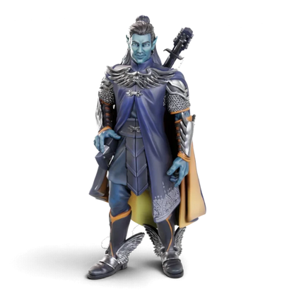VaultifyUK Dorian Storm unpainted miniature from Critical Role, featuring detailed bard armor and sculpted features.