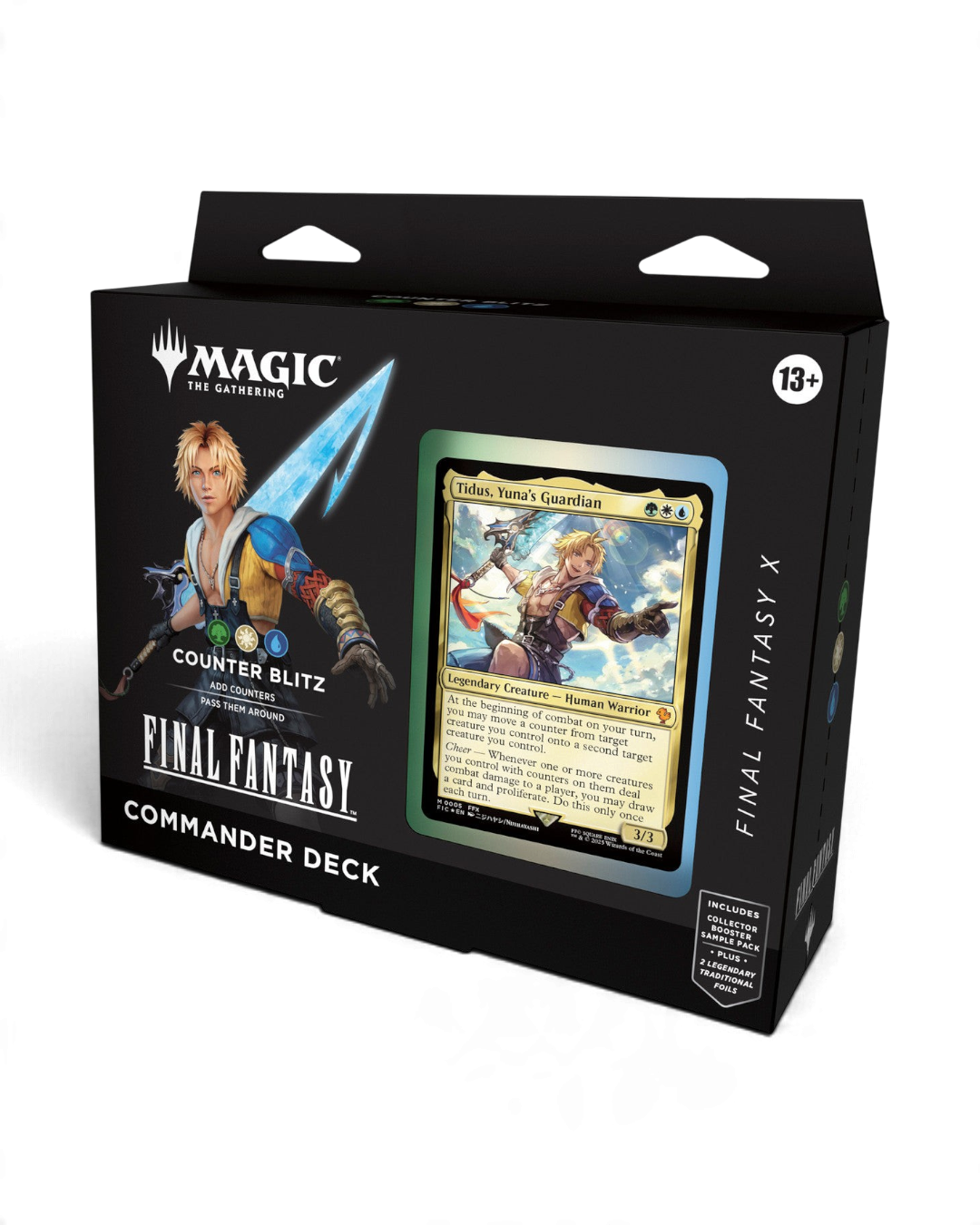 VaultifyUK Magic: The Gathering Final Fantasy X Counter Blitz Commander Deck box featuring Tidus artwork