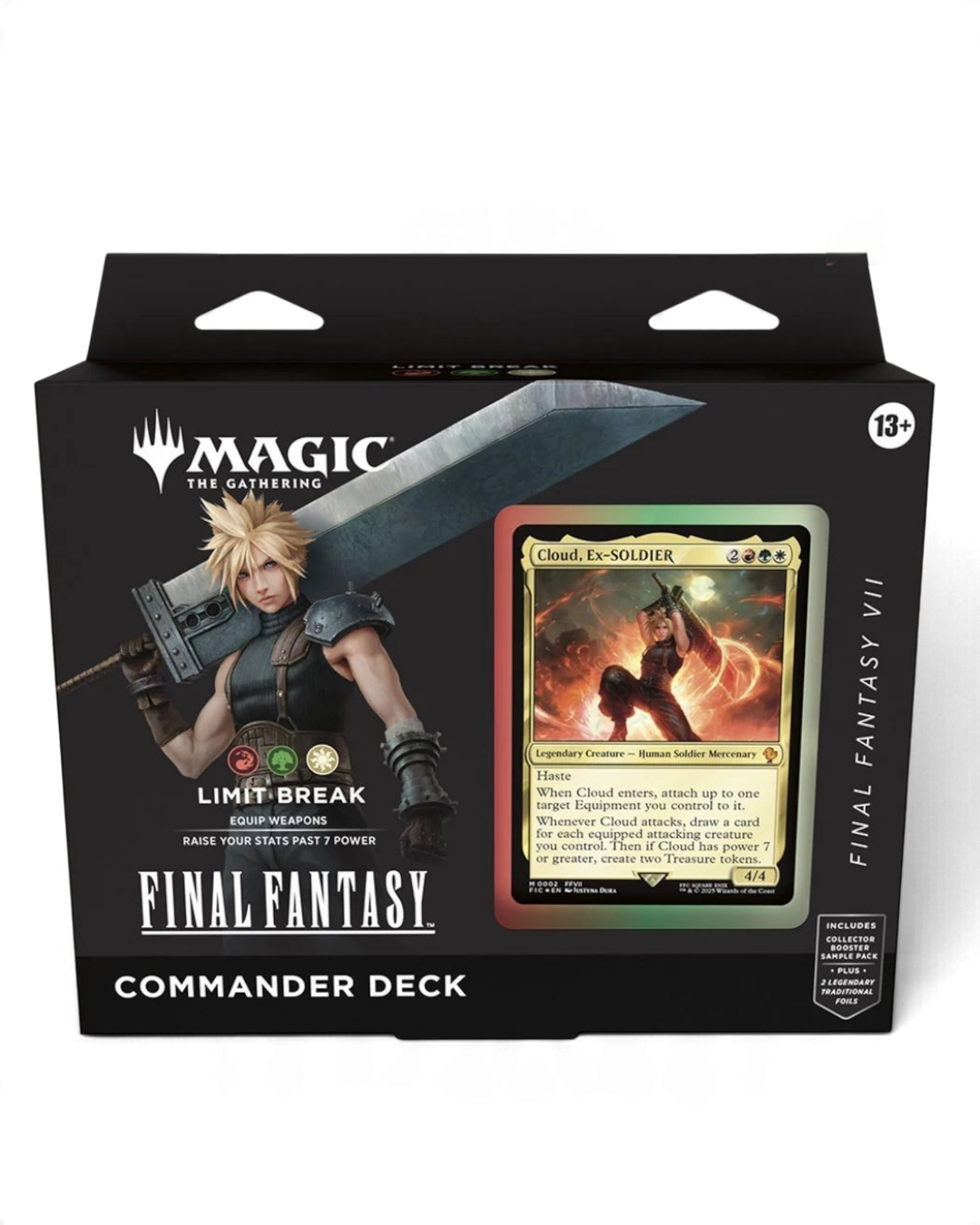 VaultifyUK Magic: The Gathering Final Fantasy Limit Break Commander Deck featuring Cloud Strife and foil card.
