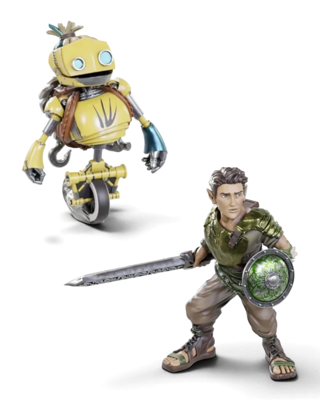 VaultifyUK unpainted miniature of Fresh Cut Grass from Critical Role, featuring a detailed yellow robot character.